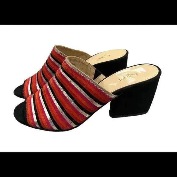 Botkier Womens Posie Red Suede‎ Metallic Mules Shoes 7 Medium (B,M) - Picture 2 of 5